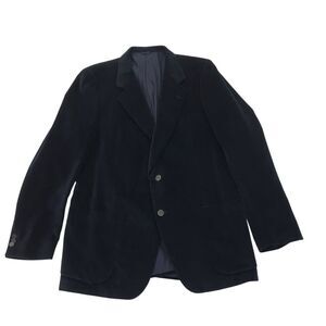 Corneliani‎ Men's Vintage Black Velvet Chevron Blazer Size 46 Formal